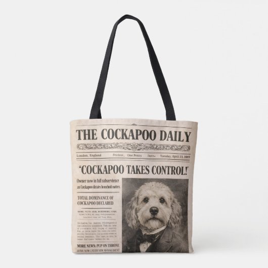 Cockapoo Oude Krant Draagtas (Achterkant)