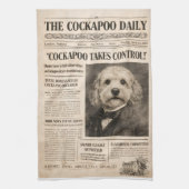 Cockapoo Oude Krant Theedoek (Verticaal)