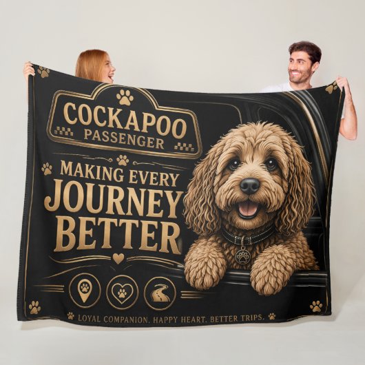 Cockapoo passagiersdeken cadeau voor hondenliefheb fleece deken (In situ)