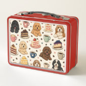 Cockapoo Patroon Lunchbox Cute Hond Cadeau (Achterkant)