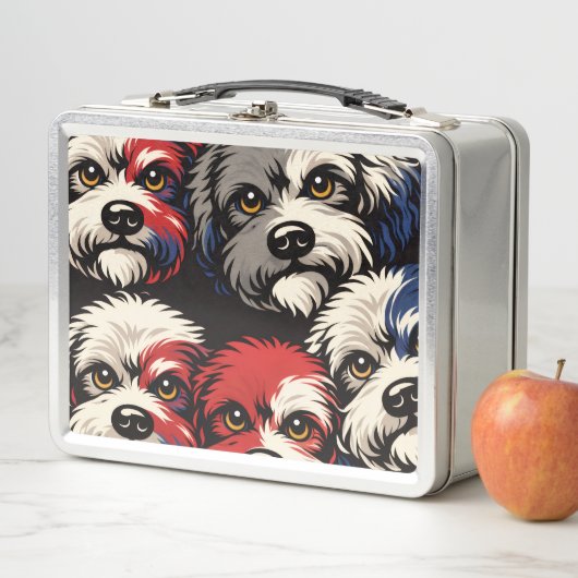Cockapoo Patroon Lunchbox – Cute Honden Design (In situ)