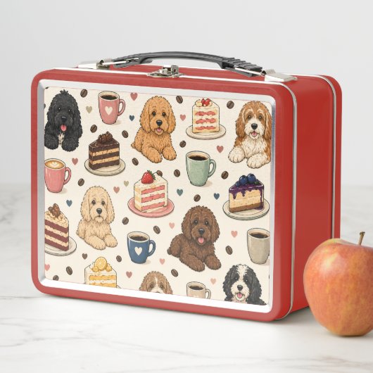 Cockapoo Pattern Lunchbox Cute Dog Gift (In situ)