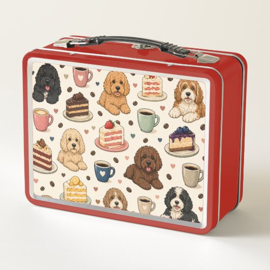Cockapoo Pattern Lunchbox Cute Dog Gift (Dos)