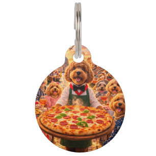Cockapoo Pizza Hondenpenning Venetië Italië ID T Huisdierpenning