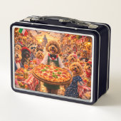 Cockapoo Pizza Lunchtrommel Grappig Hond Design (Achterkant)