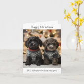Cockapoo Puppies Kerst Kaart (Gele Bloem)