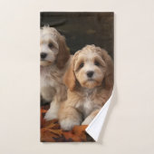 Cockapoo Puppy Herfst Delight Pompoen Bad Handdoek (Handdoek)