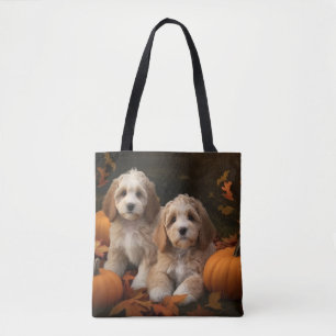 Cockapoo Puppy Herfst Delight Pompoen Draagtas