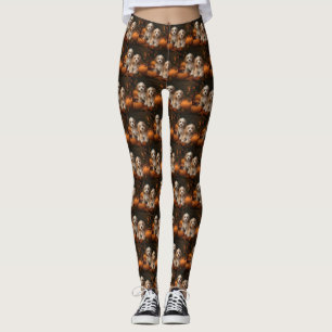 Cockapoo Puppy Herfst Delight Pompoen Leggings