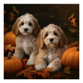 Cockapoo Puppy Herfst Delight Pompoen Perfect Poster (Voorkant)