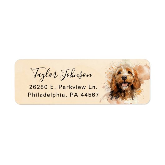 Cockapoo Return Address Label (Voorkant)