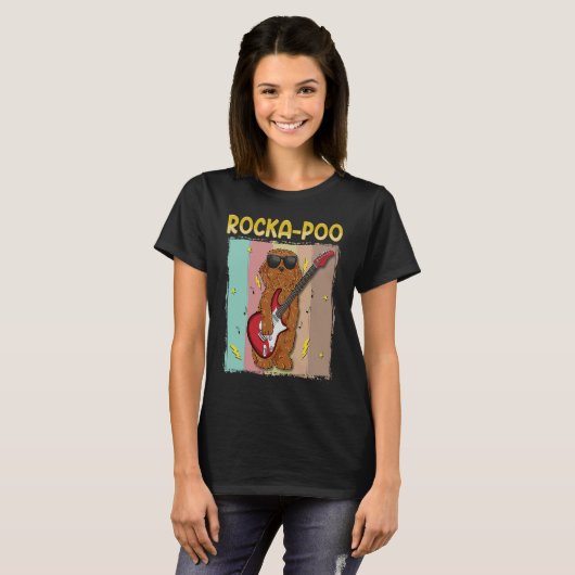Cockapoo Rockstar Rocka Poo Dog Blues Master T-shirt (Voorkant volledig)