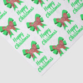 Cockapoo Silhouette Red Christmas Dog & Bow White Tissuepapier (Detail)