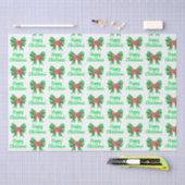 Cockapoo Silhouette Red Christmas Dog & Bow White Tissuepapier (Craft)