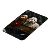 Cockapoo Sneeuw slee Kerst decoratie Magneet (Linkerzijde)