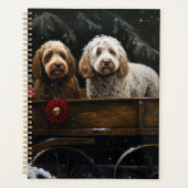 Cockapoo Sneeuw slee Kerstmis decoratie Planner (Voorkant)