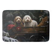 Cockapoo Snowy Sleigh Kerst Decor Badmat (Voorkant)