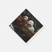 Cockapoo Snowy Sleigh Kerst Decor Servet (Hoek)