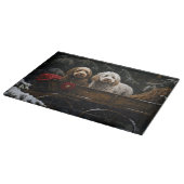 Cockapoo Snowy Sleigh Kerst Decor Snijplank (Hoek)