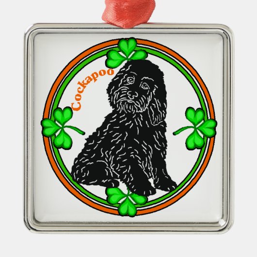 Cockapoo St Patrick's Day Metalen Ornament (Voorkant)
