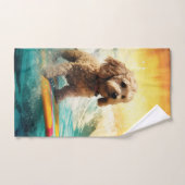 Cockapoo Strand Surfen Schilderij Bad Handdoek (Handdoek)