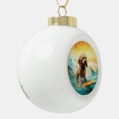 Cockapoo Strand Surfen Schilderij Keramische Bal Ornament (Links)