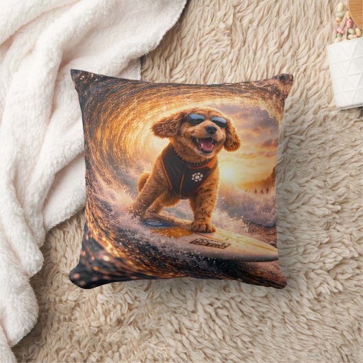 Cockapoo Surf Kunst | Cool Cockapoo Cadeau kussen (Deken)