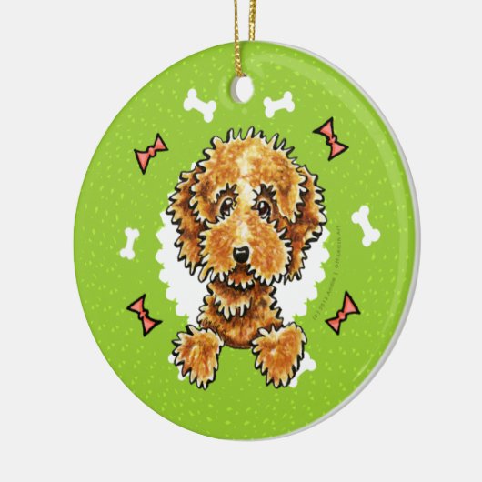 Cockapoo Tan Dog Botten kerstmis Keramisch Ornament (Links)