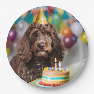 Cockapoo verjaardagsfeestje papieren bordje