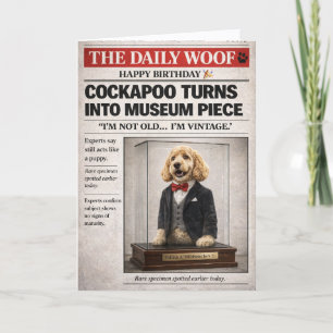 Cockapoo Verjaardagskaart Grappige Hond Vintage Gr Kaart