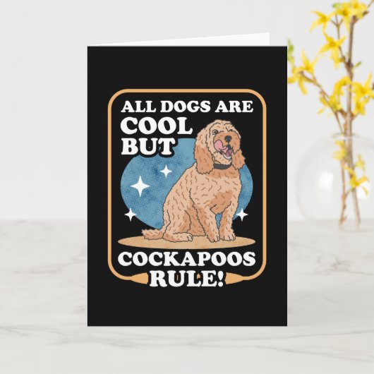 Cockapoos Rule Dog Owner Spoodle Cockerpoo Kaart (Gele Bloem)