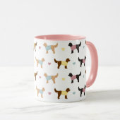 Cockapos et coeurs Mug (Devant droit)