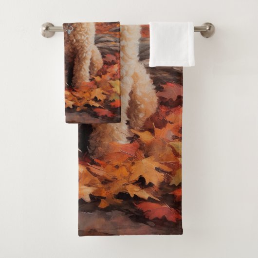 Cockapou dans les feuilles d'automne automne autom (En situation)