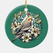 Cockatiel Bird illustratie Keramisch Ornament (Achterkant)
