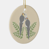 Cockatiel Couple Keramisch Ornament (Rechts)