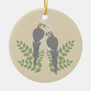 Cockatiel Couple Keramisch Ornament