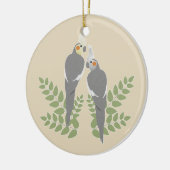 Cockatiel Couple Keramisch Ornament (Links)
