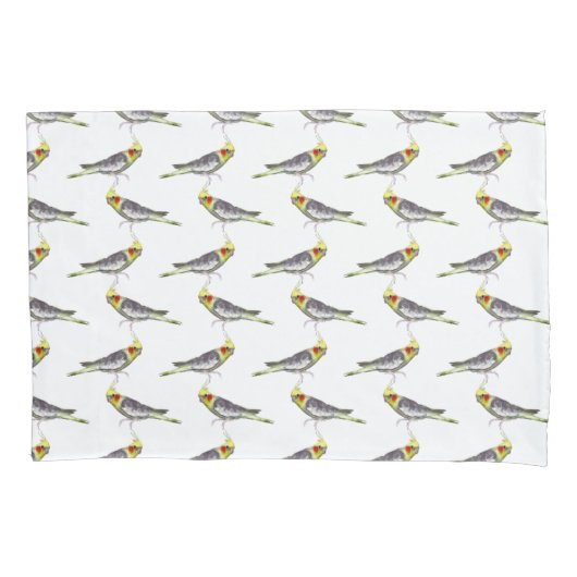 Cockatiel Frenzy Kussensloop (kies kleur) (Voorkant-Links)