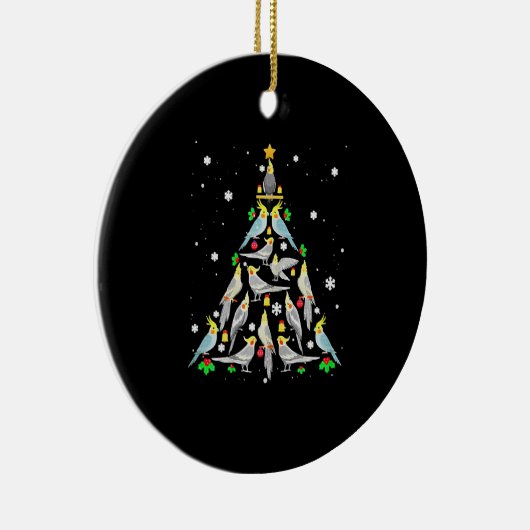 Cockatiel kerstboom Funny Cockatiel Bird Chri Keramisch Ornament (Rechts)
