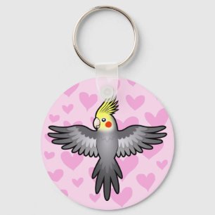 Cockatiel Liefde Sleutelhanger