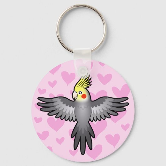 Cockatiel Love Sleutelhanger (Voorkant)