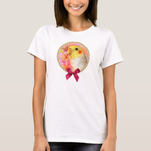 Cockatiel met frangipani t-shirt