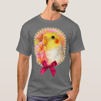Cockatiel met frangipani t-shirt