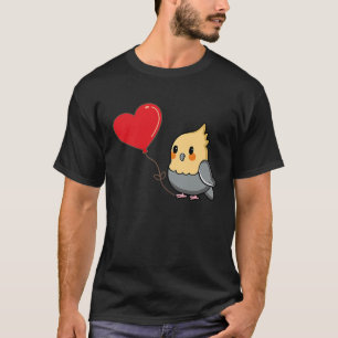 Cockatiel met hartballon Valentijnsdag Love B T-shirt