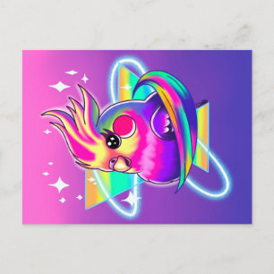 Cockatiel Neon-Briefkaart Briefkaart