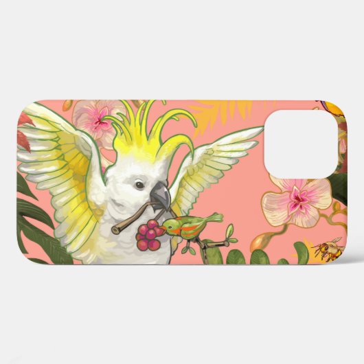 Cockatiel op roze Case-Mate iPhone case (Achterkant (horizontaal))