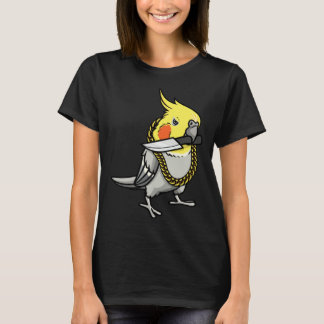 Cockatiel Parrot With Knife T-shirt