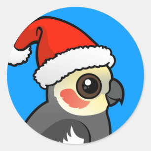Cockatiel Santa Ronde Sticker