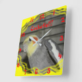 Cockatiel Wall Clock Vierkante Klok (Hoek)