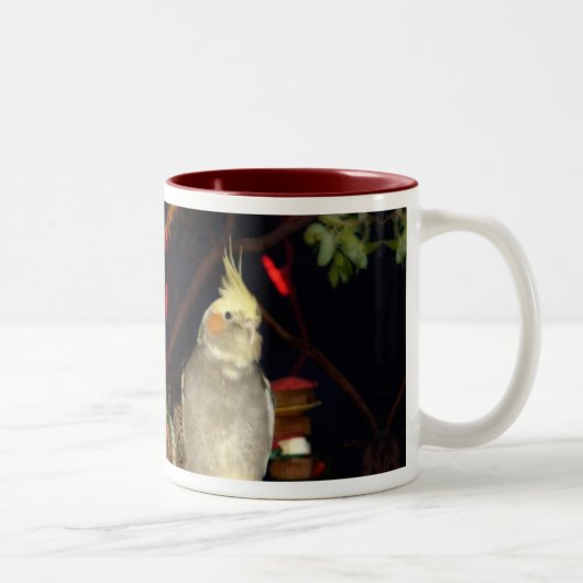 CockatielMok - Gepersonaliseerd Tweekleurige Koffiemok (Rechts)